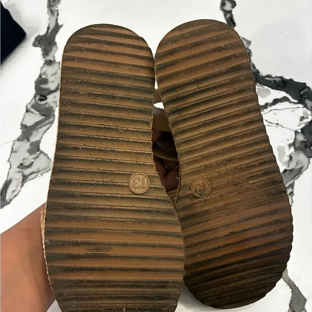 Art Class Tan Kids Sandals with Rhinestone Buckle